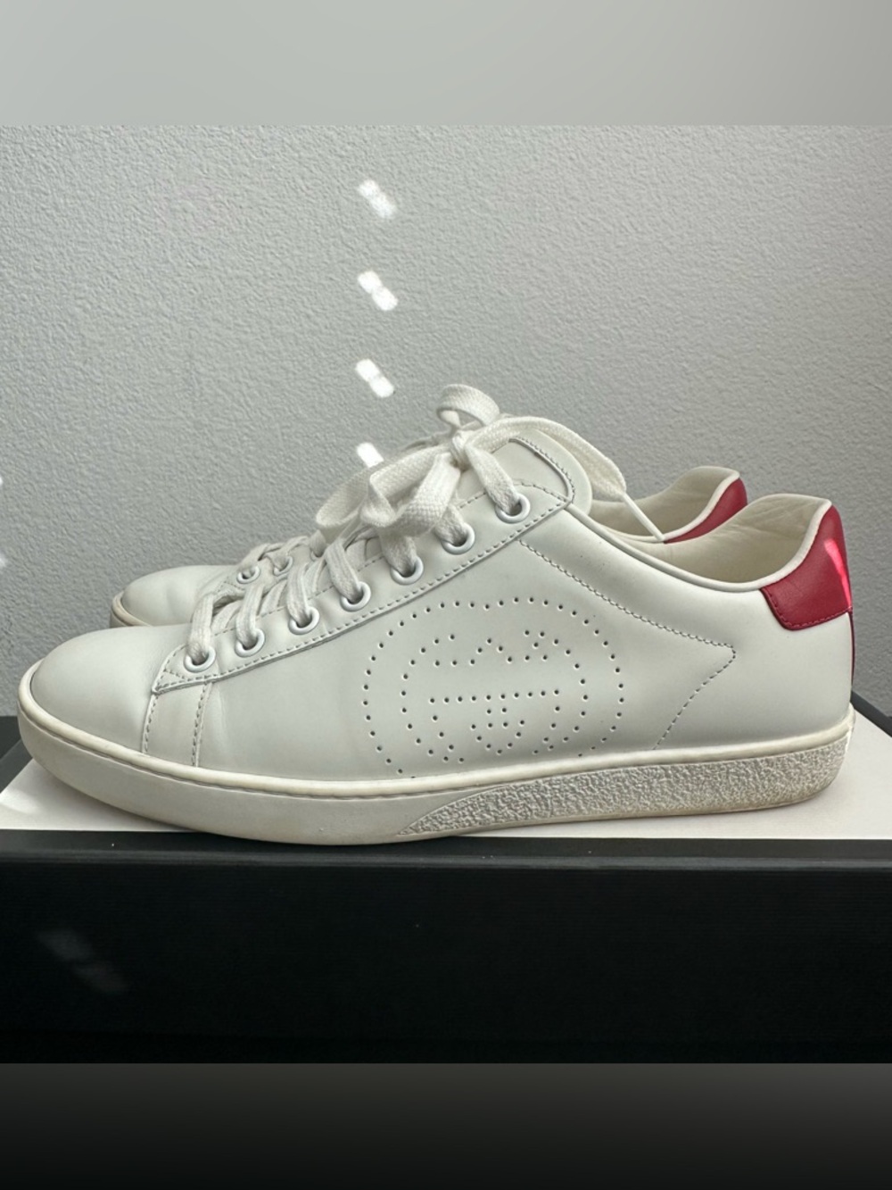 Gucci Ace Perforated Interlocking G Sneakers Size: 37 - Picture 5 of 16